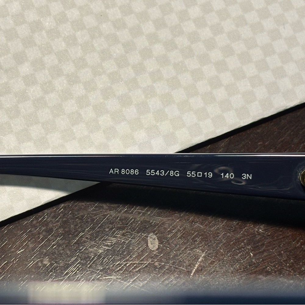 New Giorgio Armani 8086 5543/8G Double Bar Dark Blue Sunglasses. Unisex - Picture 12 of 15